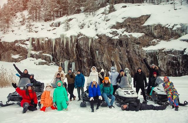 Тур на снегоходах в Карелии
